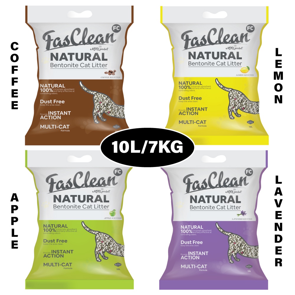 10L FasClean Natural Bentonite Cat Litter / Pasir Kucing Shopee Malaysia