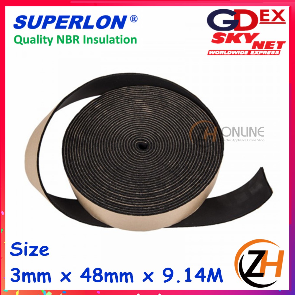 Superlon INSULATION FOAM TAPE Size 3mm x 48mm x 9.14M x5ROLL Shopee