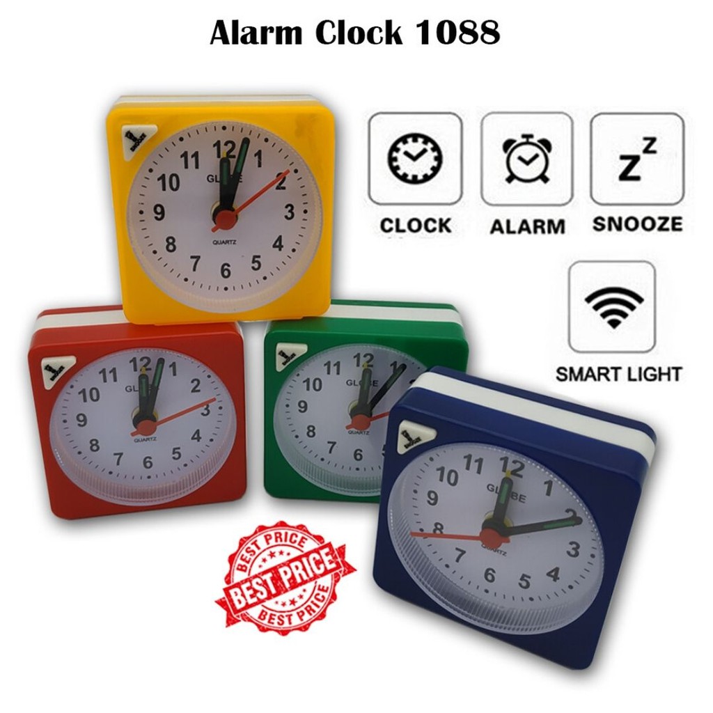 Globe Manual Mini Alarm Clock With Light/Snooze Function Shopee Malaysia