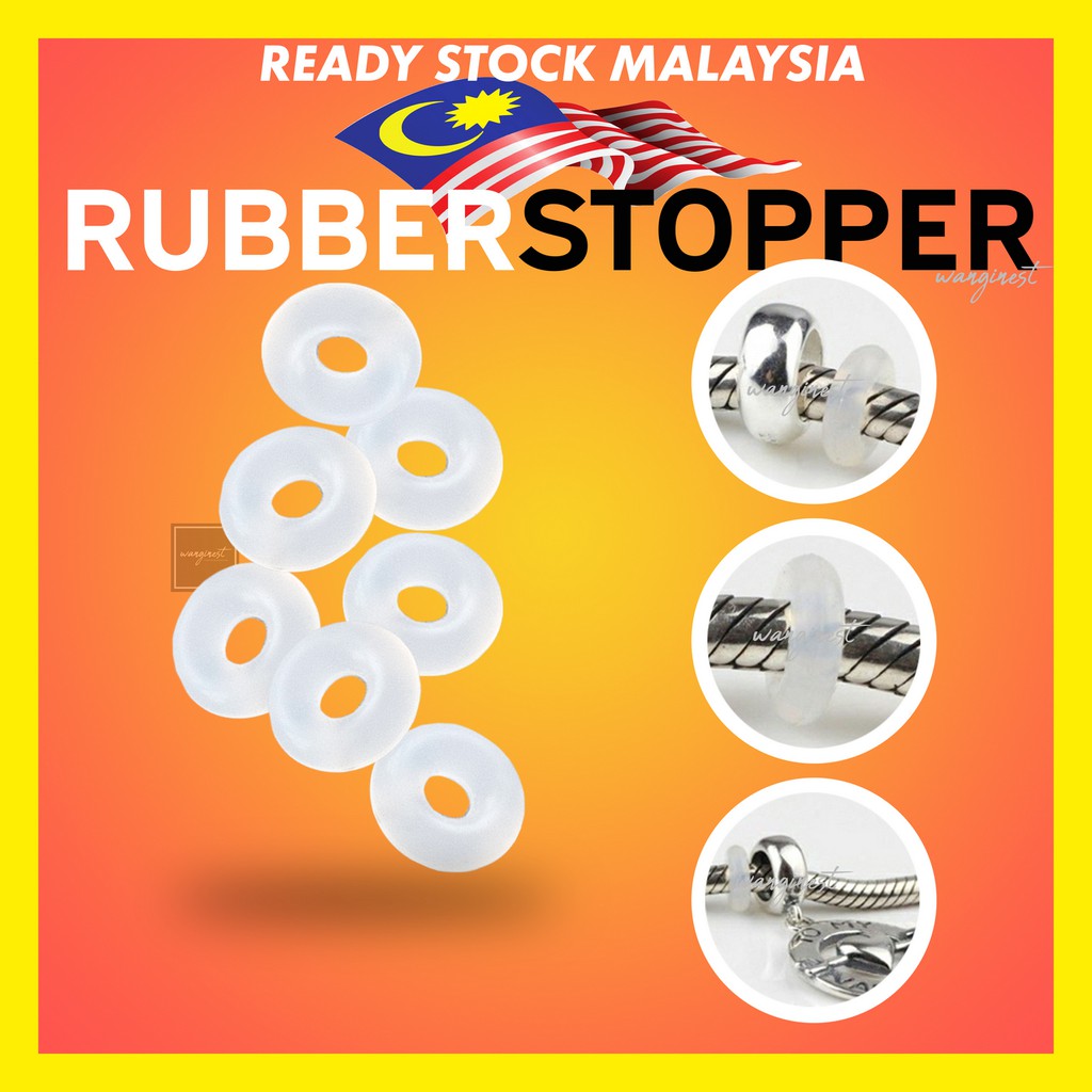 Rubber Stopper for Charm Pandora Gdora Silicone Transparent 6mm