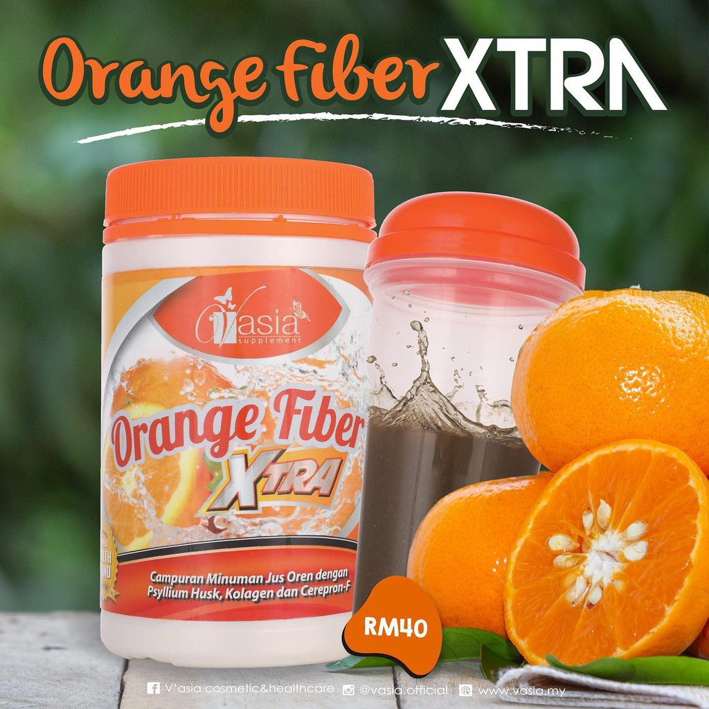 [BOTTLE] V'Asia ORANGE FIBER XTRA V'ASIA Free Shaker Shopee Malaysia