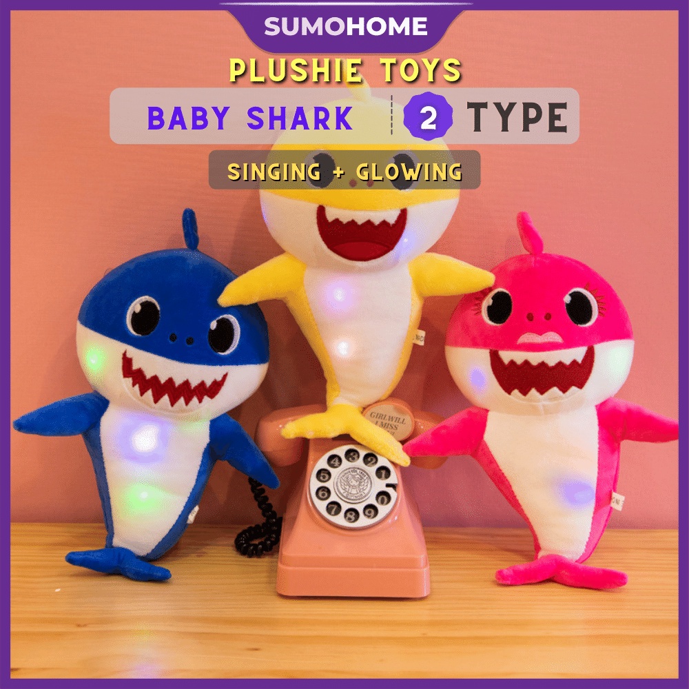 32cm Baby Shark Toy Glowing and Singing Pinkfong Toys Shark Do Do Anak