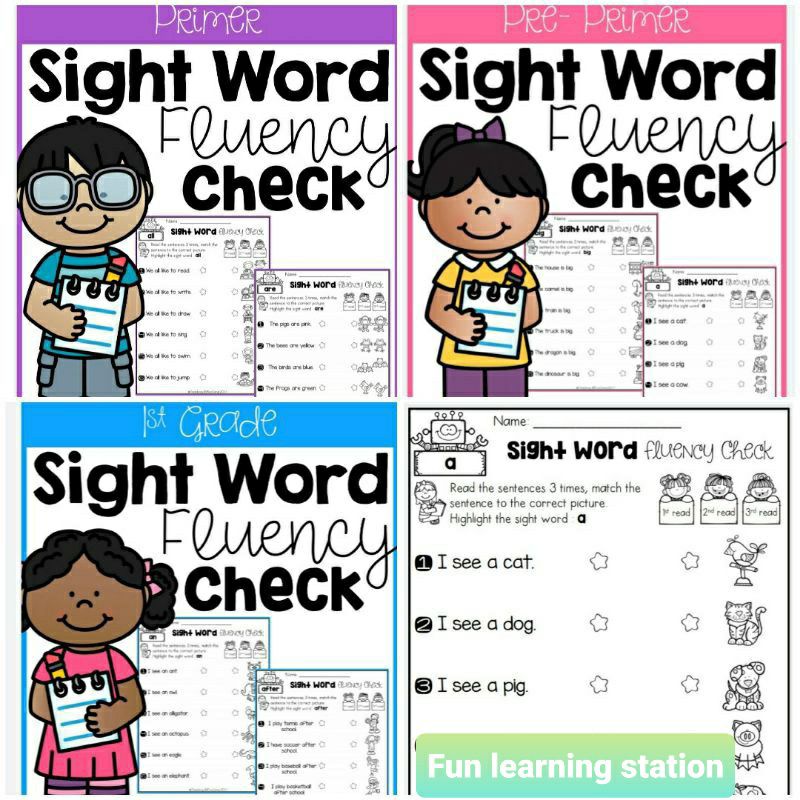 028-Pdf English Sight Word Fluency Check Worksheet Preschool Kindergarten Learning Printable Worksheet | Neuqn Malaysia