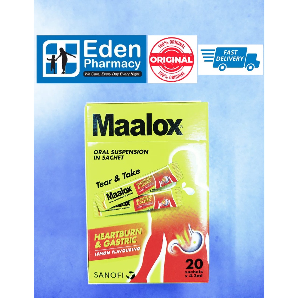 Maalox Oral Suspension In Sachet (lemon flavour) ( 20 sachets x 4.3ml
