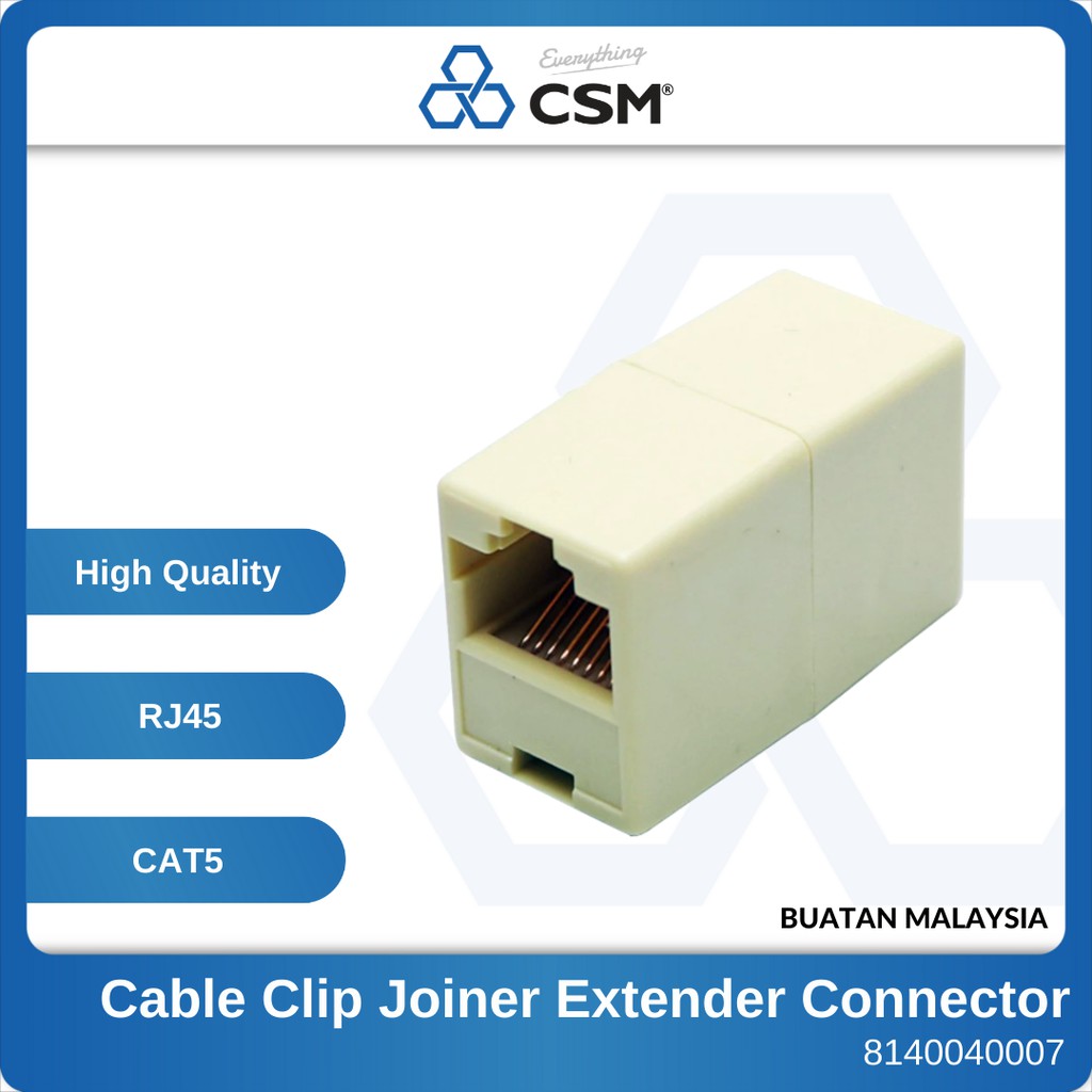 CSM Cable Clip Joiner Extender Connector RJ45 Cat5 Network Lan Cable Extender Plug Coupler