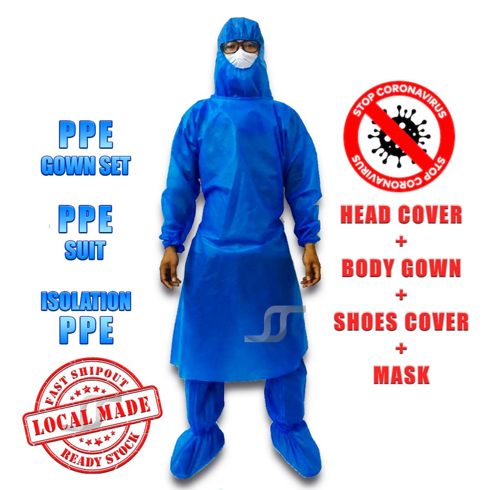 Medical PPE Isolation Gown Suit Full Set for Sanitize Worker Hospital