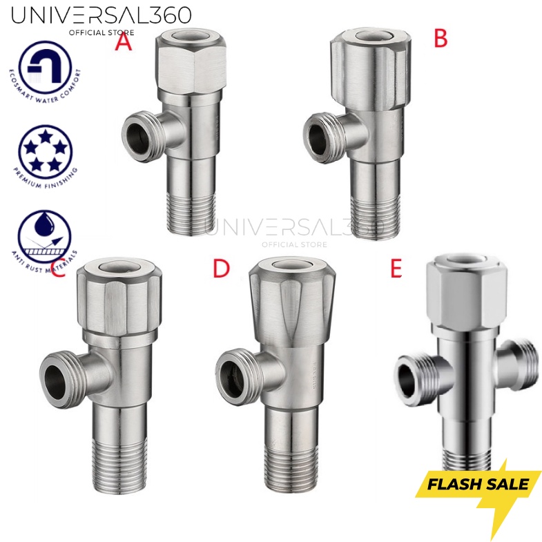 SUS304 Stainless Steel Angle Valve G1/2 Water Heater Toilet Inlet Water