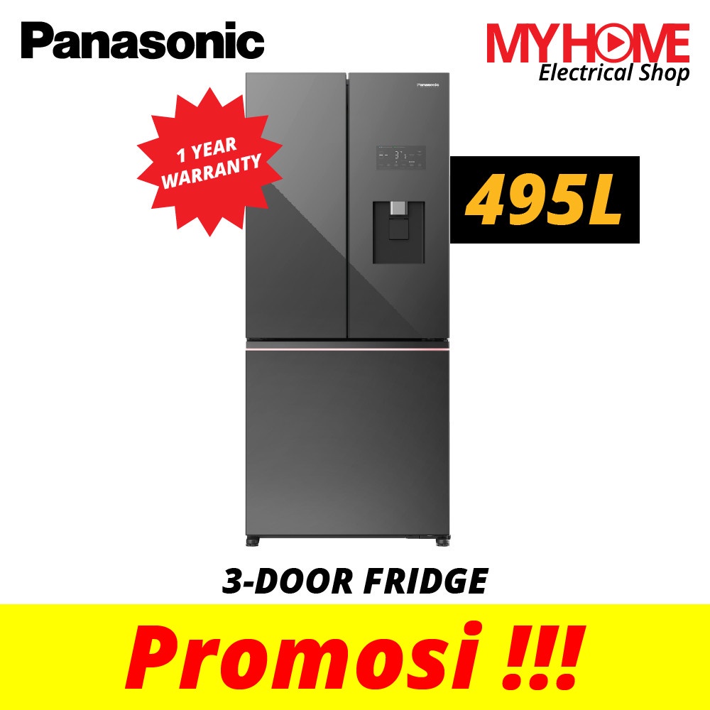 (DELIVERY FOR KL & SGR ONLY) PANASONIC NRCW530XMMM 495L PRIME+ EDITION 3DOOR INVERTER