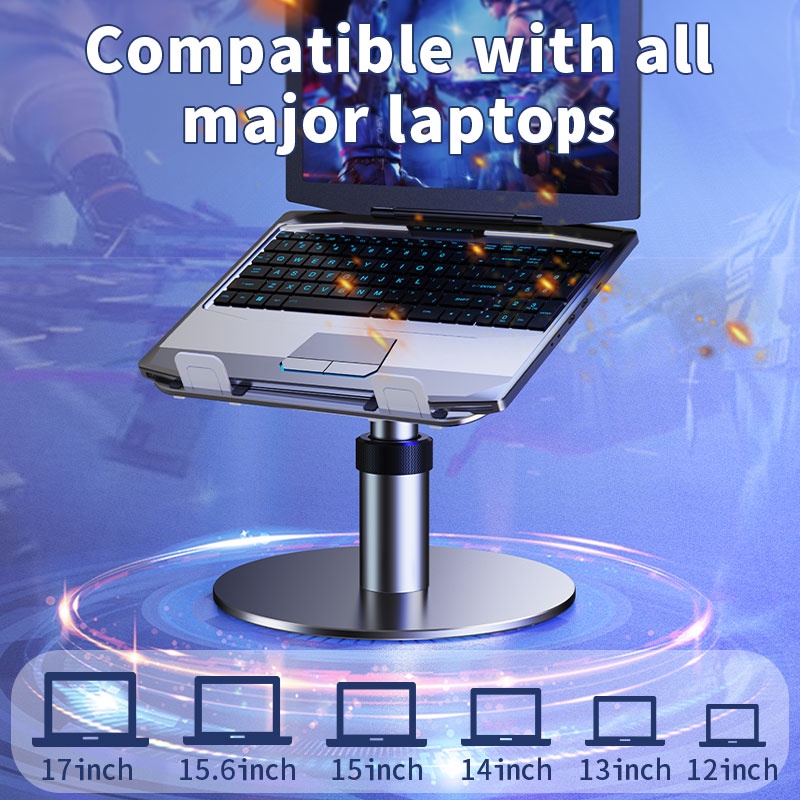 OATSBASF Laptop Cooler Stand Ergonomic Tablet Stand Adjustable Aluminum