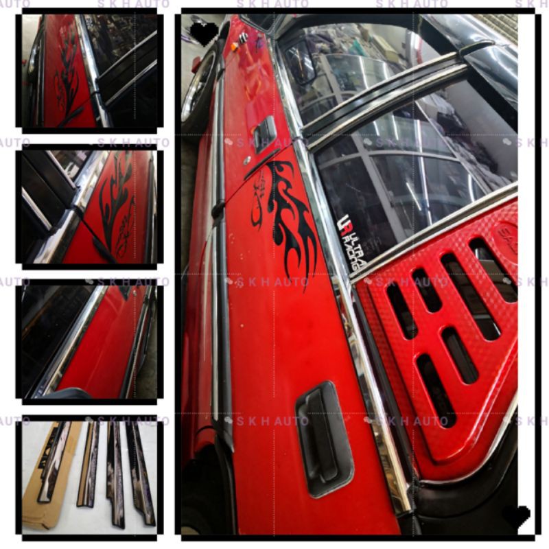 proton saga / iswara door molding chrome / door window trim chrome cover 4 pc ( made in Malaysia