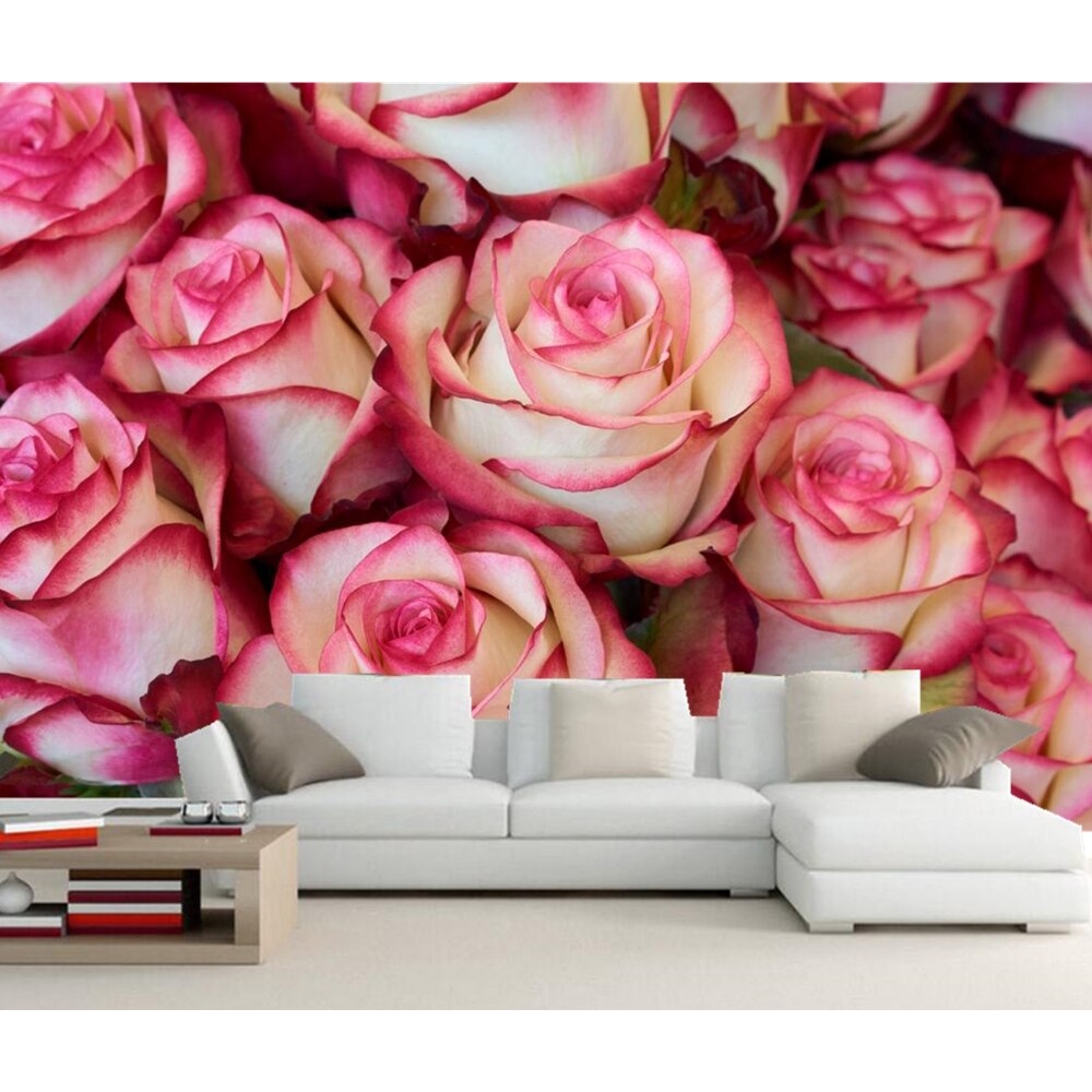 Custom 3d mural, roses closeup flowers wallpapers,living room tv wall