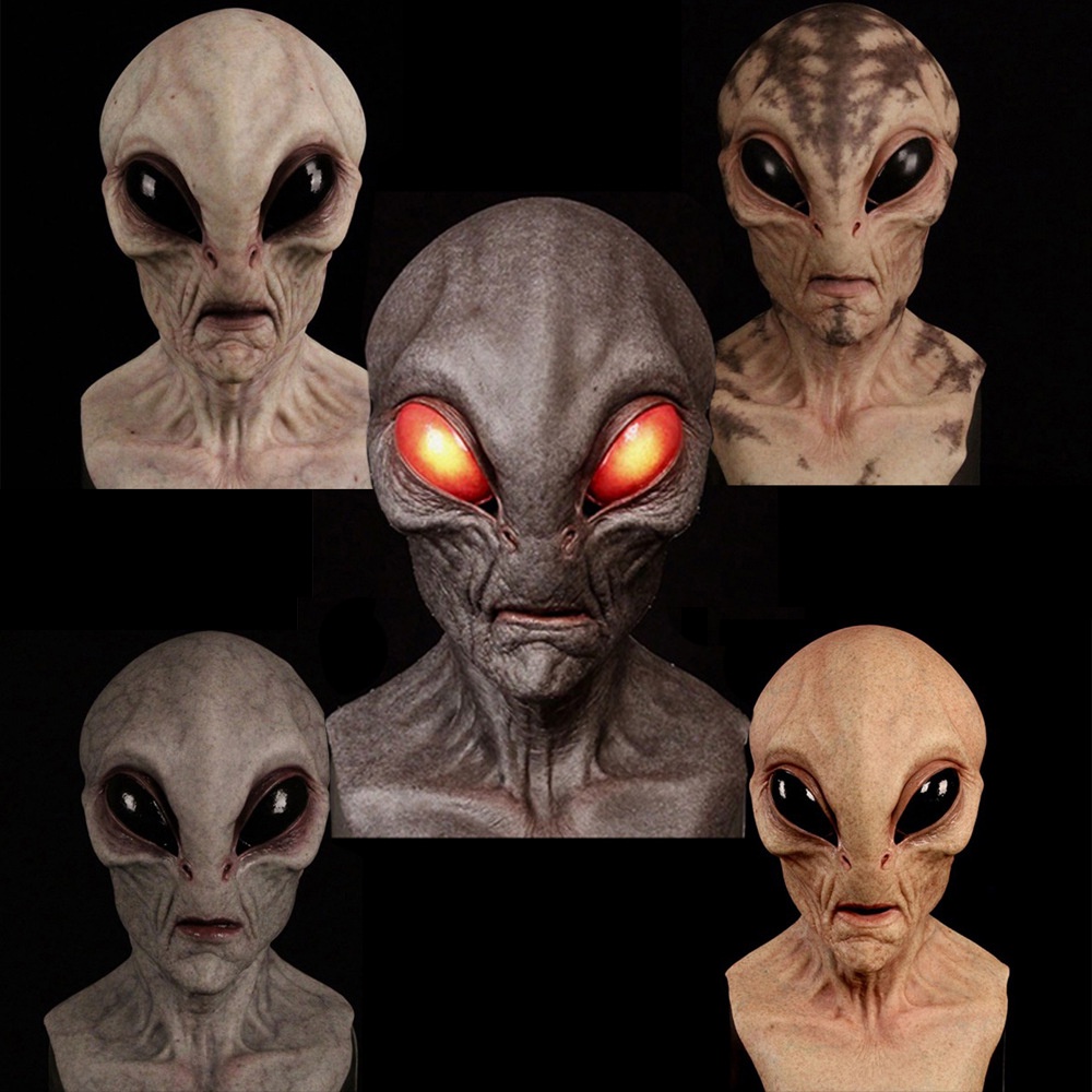 Realistic Alien Mask Creepy Halloween Masks For Adult Latex Full Head
