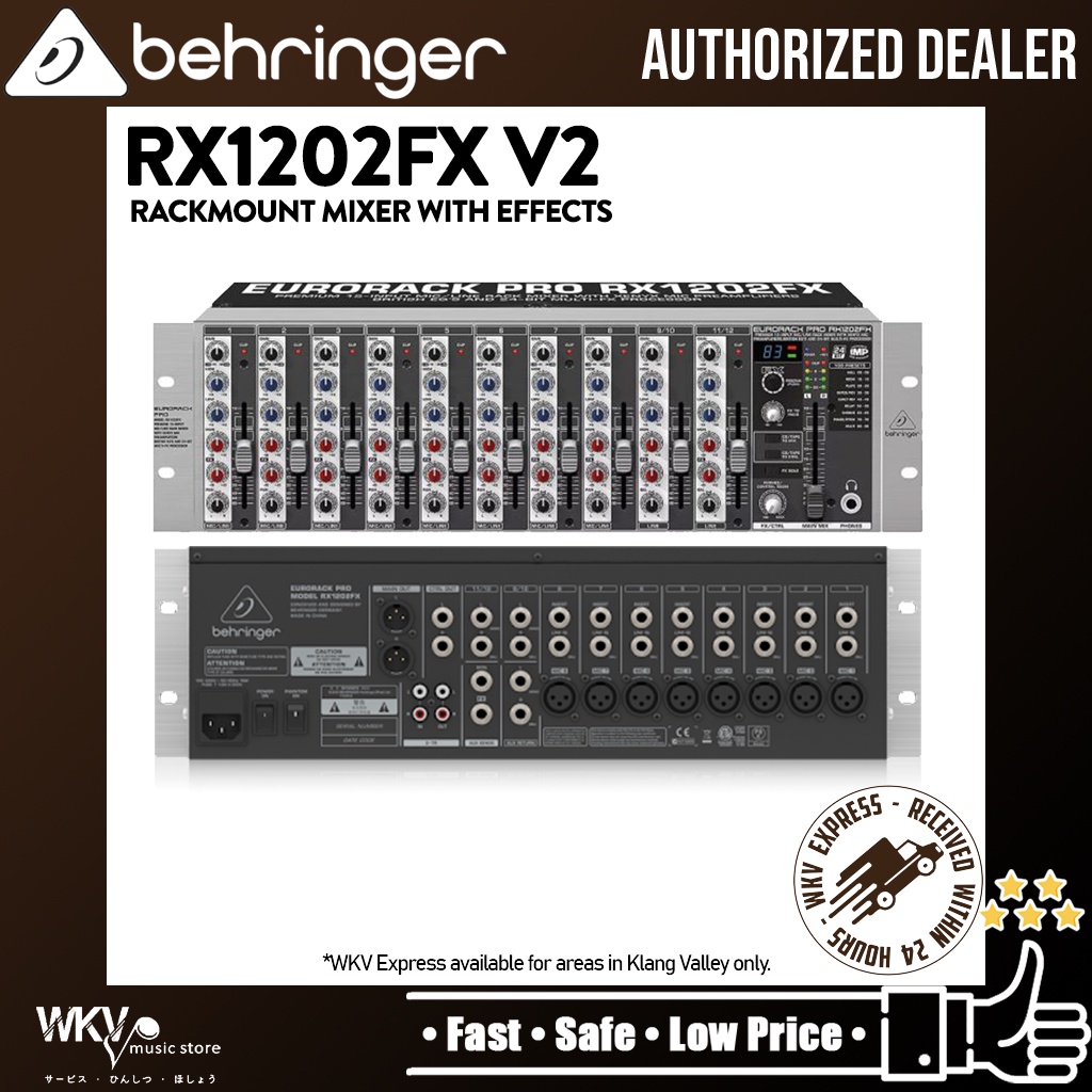Behringer Eurorack Pro RX1202FX V2 Rackmount Mixer with Effects