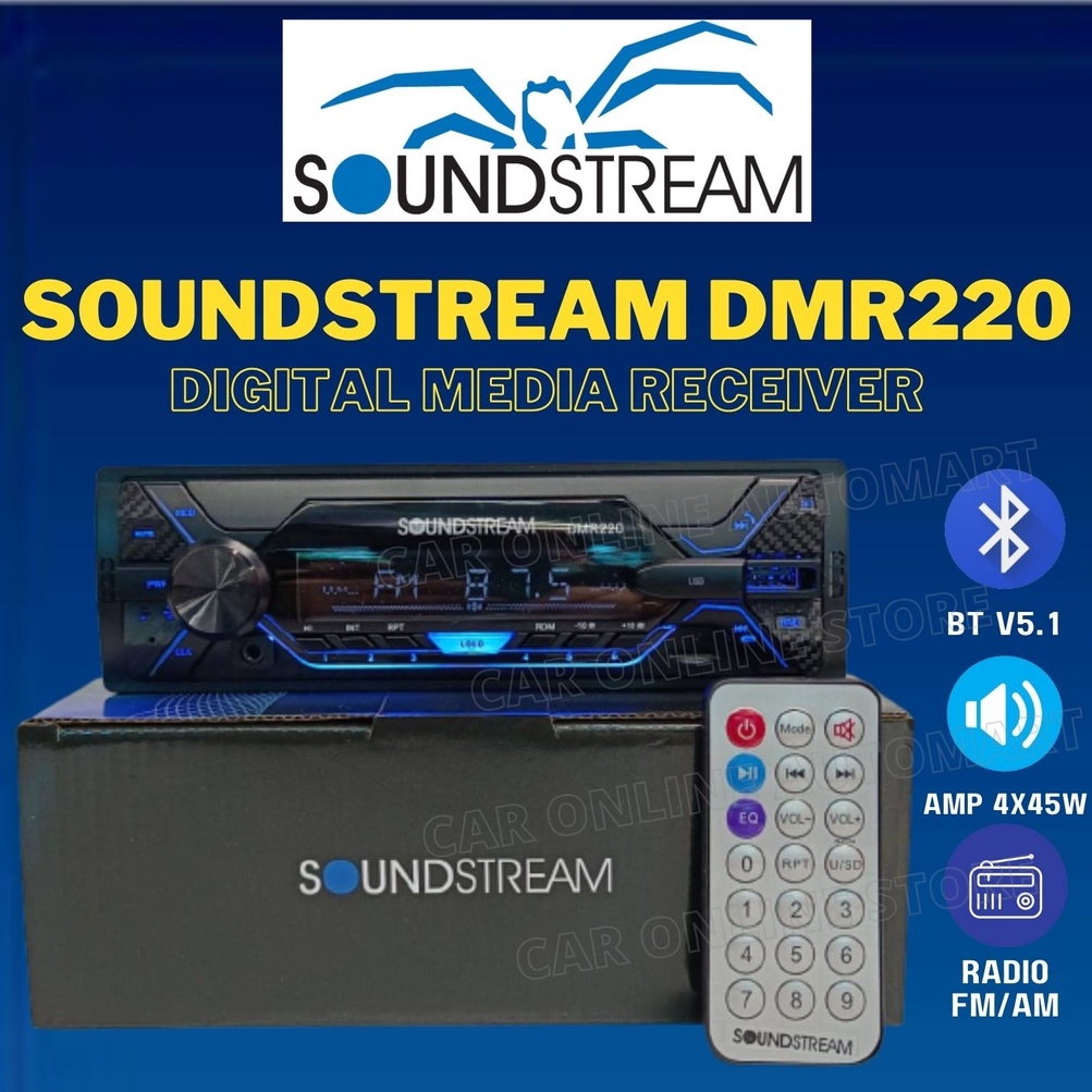 SOUNDSTREAM DMR220 Car Digital Media Receiver Bluetooth USB MP3 Aux