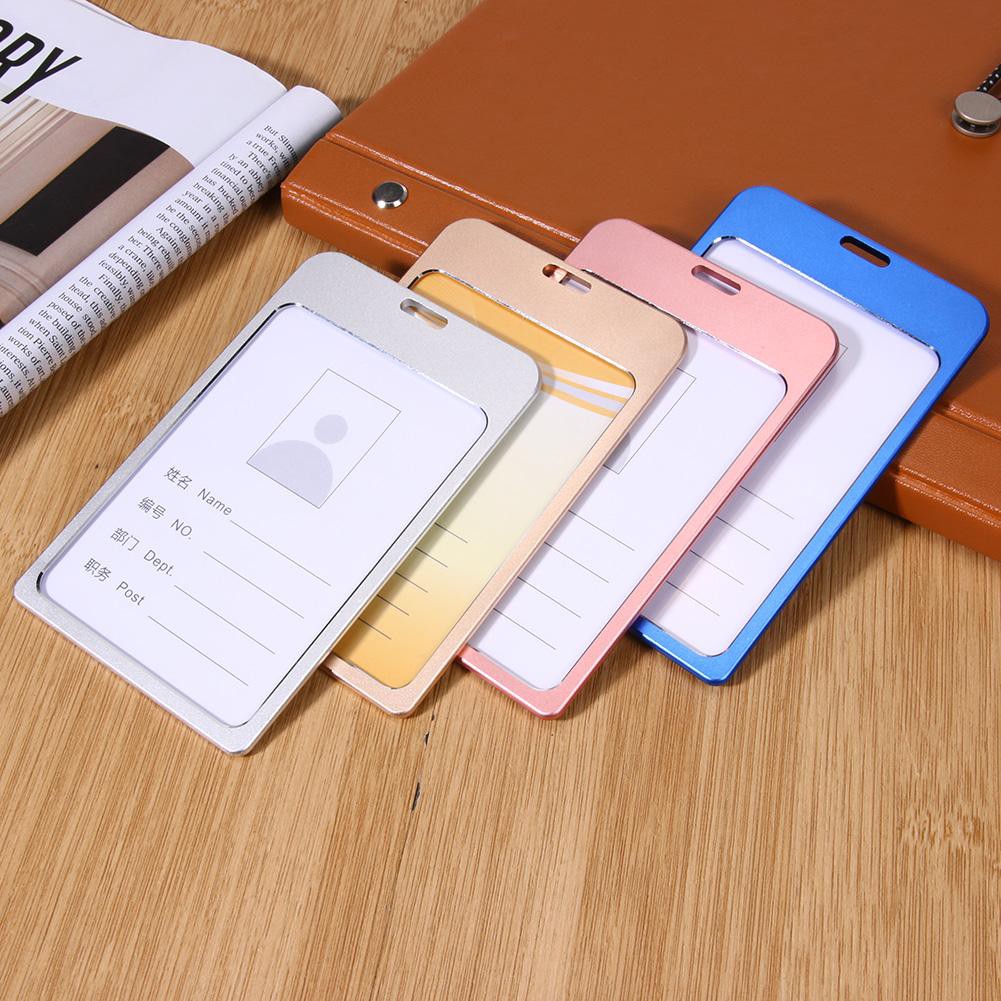 Name Card Holders Aluminum Alloy Staff Business Work Card