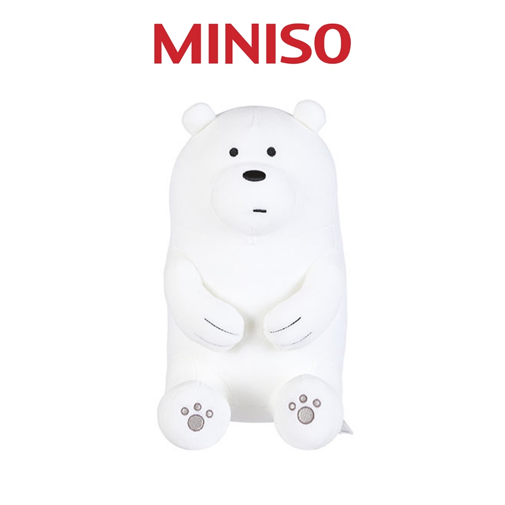 MINISO We Bare Bears Lovely Sitting Plush Toy (Ice Bear) Shopee