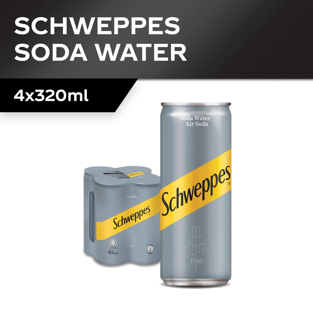 Schweppes Soda Water (320ml x 4) Shopee Malaysia