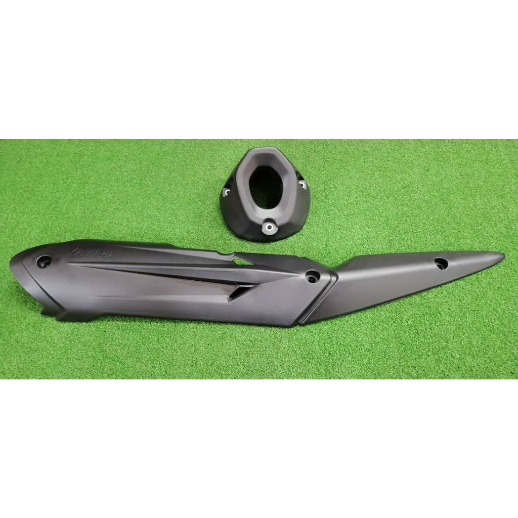 YAMAHA LC135 V6 / V7 / V8 EXHAUST COVER + END COVER ( BLACK ) SET