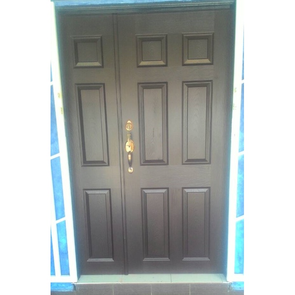 Pintu Kayu Depan Rumah SemiSolid Wooden Entrance Door Double