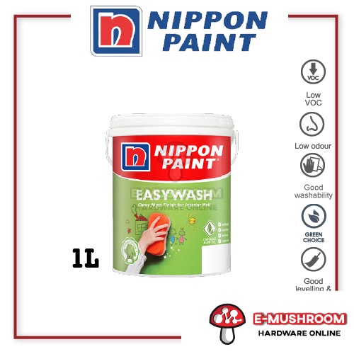 1L Nippon Paint Easy Wash Matt Finished Interior Paint For Off White