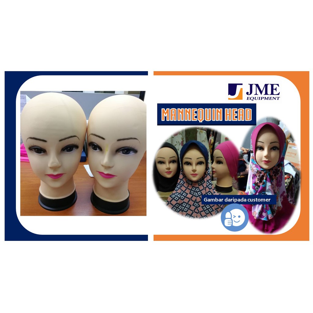 JME Ready Stock Female Mannequin Head Display Patung Kepala Wanita