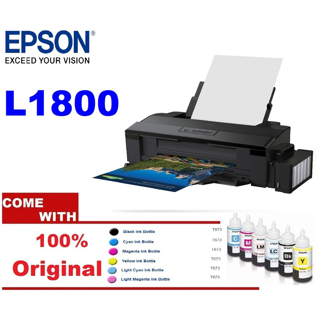 Pigment ink for epson l1800 from alibaba.com. Epson L1800 A3 Photo 6 Colour Ink Tank Printer | Shopee ...