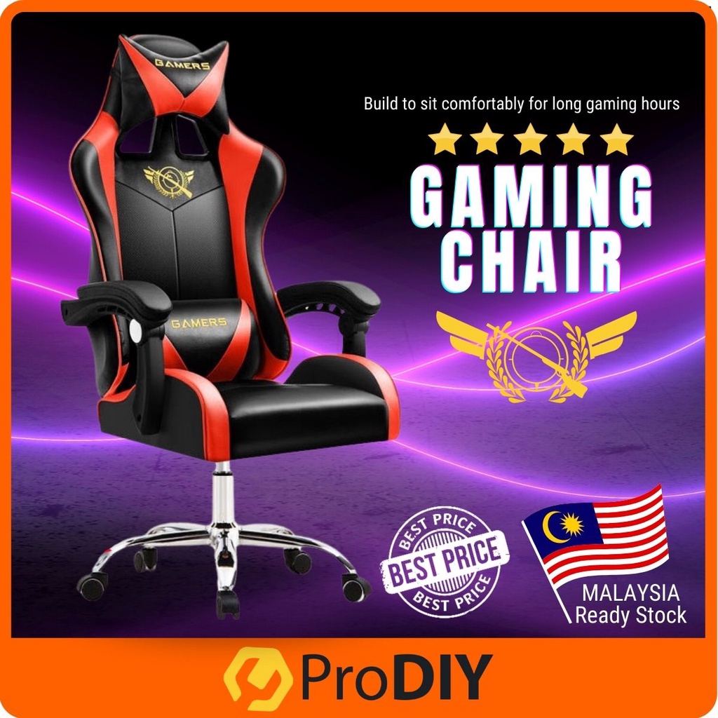 Ergonomics Gaming Chair Adjustable Backrest Massage Reclining Office