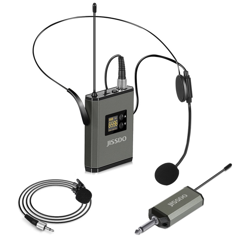 Wireless Headset Microphone/Lavalier Lapel Mic, UHF Microphone System