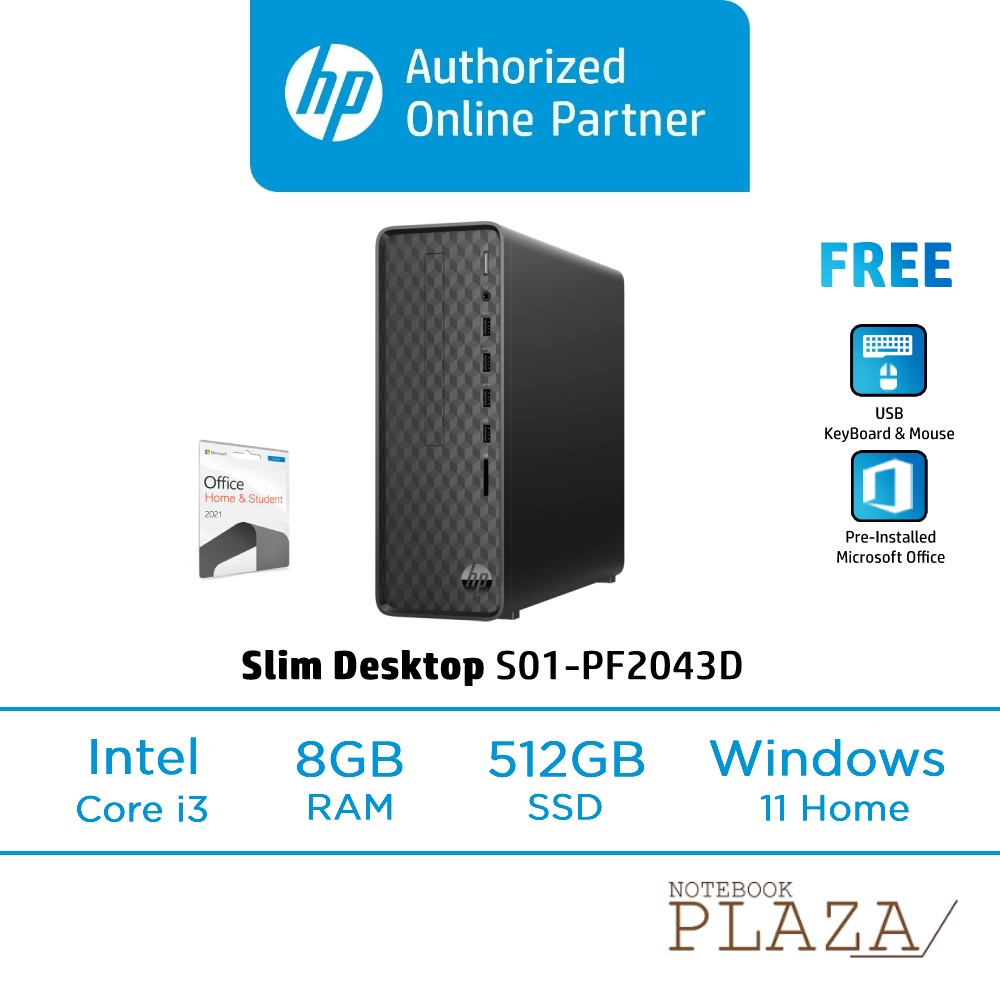 HP Slim Desktop Pc (8GB/512GB SSD) S01PF2043D Shopee Malaysia