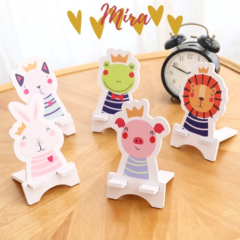 Phone Holder, MIRAGO77004 Wooden Funny Animal Phone Holder Shopee