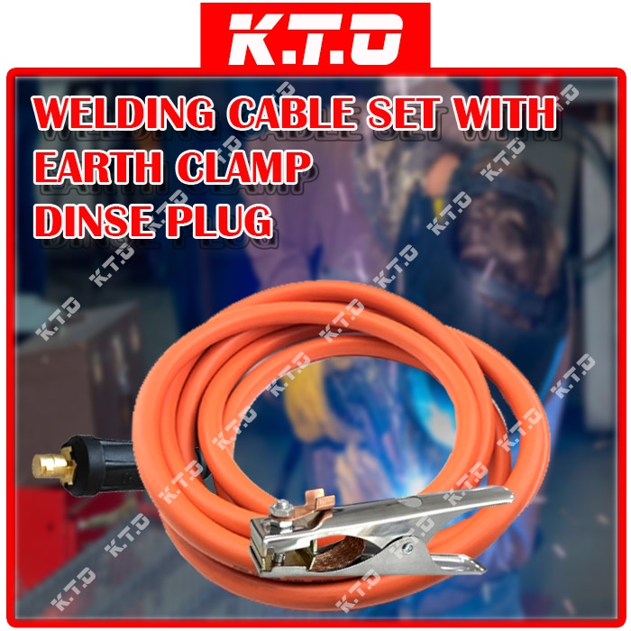 WELDING CABLE SET 300AMP ELECTRODE HOLDER /DINSE PLUG/ EARTH CLAMP WELDING TOOL Shopee Malaysia