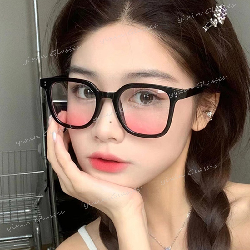 New Blush style Glasses Female Tik Tok Same Black Frame Transparent