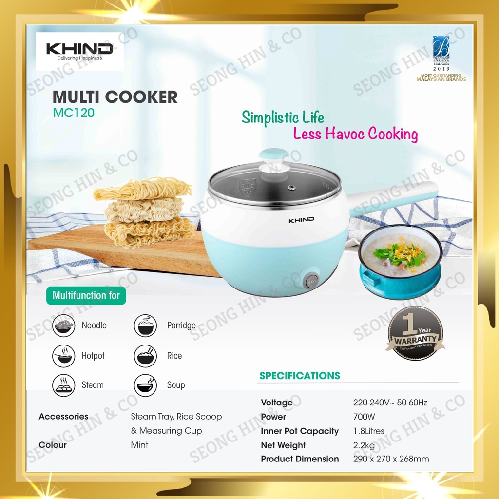 KHIND Multi Cooker MC120 Periuk Pelbagai Guna Shopee Malaysia
