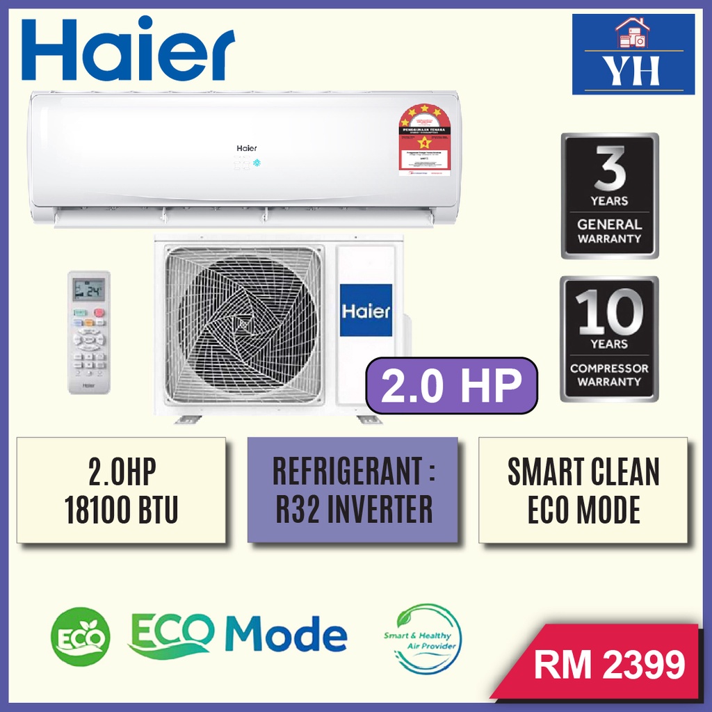 Haier 2.0 HP R32 Inverter Series with Smart Clean Air Conditioner