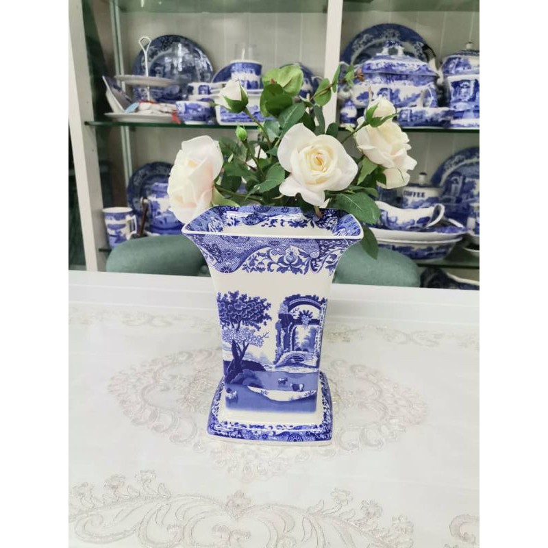 Spode Blue Italian Square Vase 8 inch Shopee Malaysia