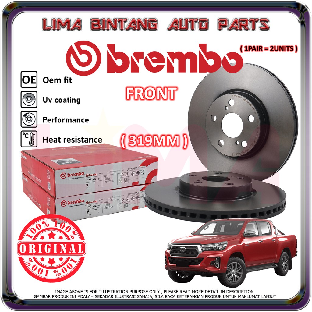 Toyota Hilux Revo , Rogue , Rocco GUN125 GUN126 Front Brake Disc Rotor