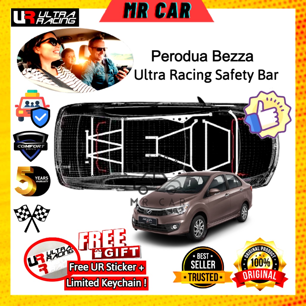 Ultra Racing Safety Bar Perodua Bezza 1.0 1.3 16+ Front Middle Rear Bar
