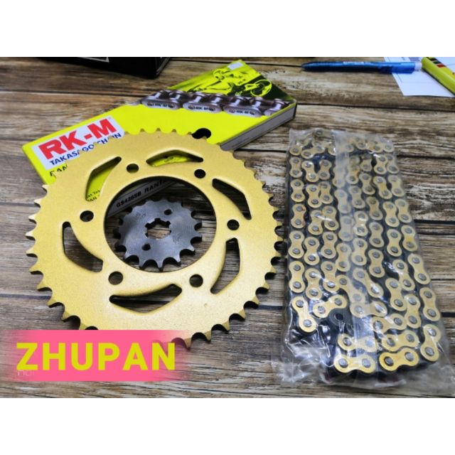 Y15/FZ150 428 Set Sprocket& Gold RKM gold chian Y15zr v1/ Y15zr V2/FZ150 Shopee Malaysia