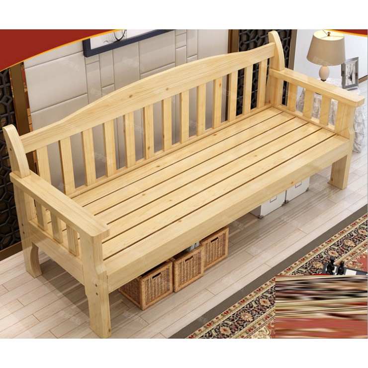 3 Three Seater LONG CHAIR Bench Portable Furniture Wooden Taman Stool Garden Balcony Sofa Bed