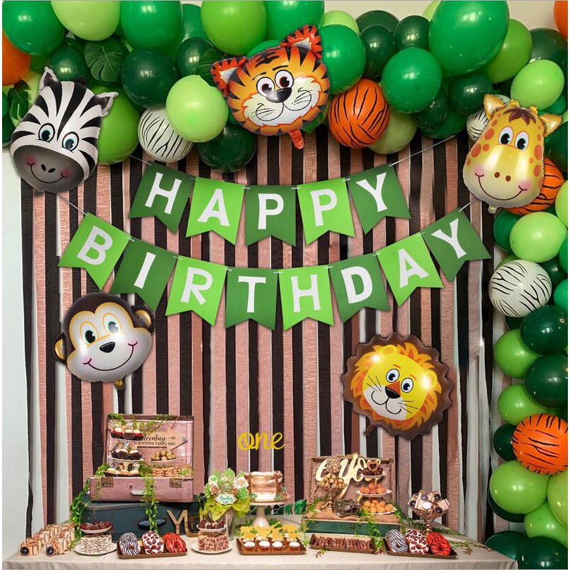 Jungle Safari Theme Party Supplies, 137PCS Balloon Garland Kit, Favors for Kids Boys Birthday