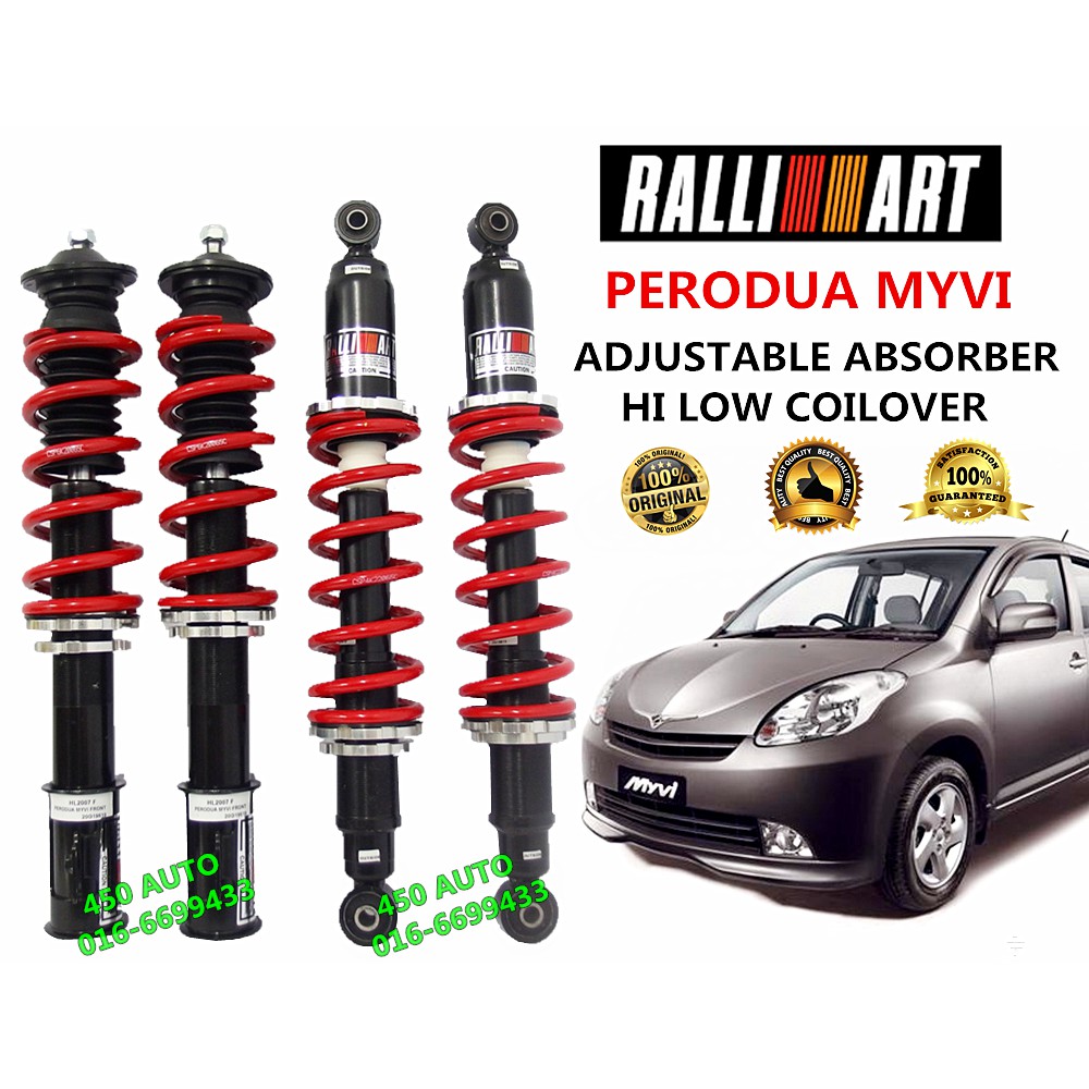 MYVI VIVA ADJUSTABLE ABSORBER HI LOW COILOVER RALLIART 1SET Shopee