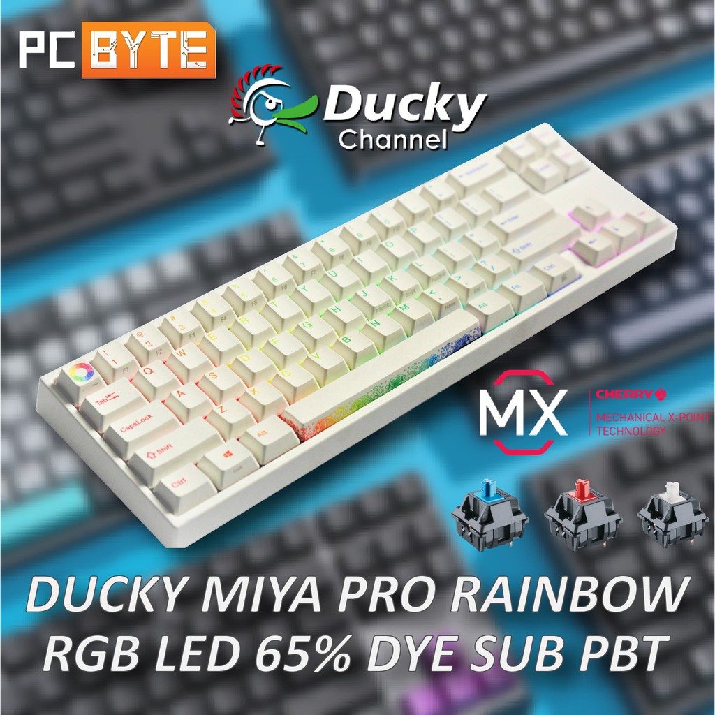 Ducky MIYA Pro Rainbow 65 Dye Sub PBT RGB Mechanical Keyboard [Cherry