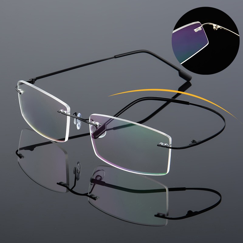 Classic Mens Pure Titanium Rimless Glasses Frames Myopia Optical Frame