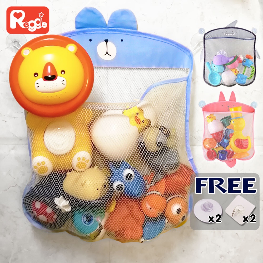 Tub Bath Toy Organizer Mold Resistant Mesh Net Basket Shampoo Dividers