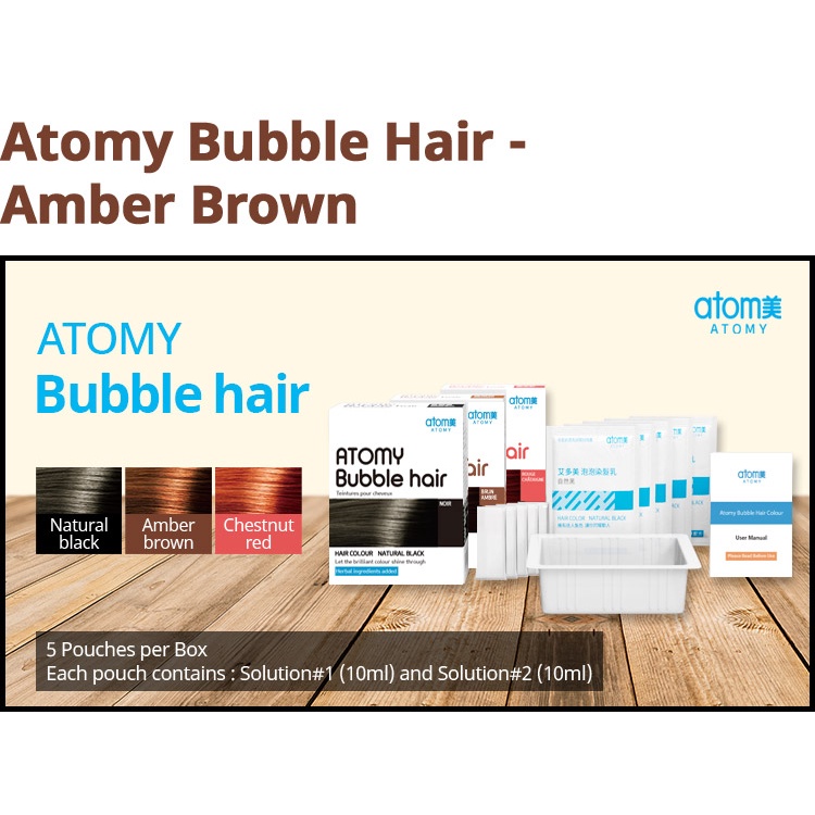 ATOMY Bubble Hair Color Cream Natural Black/ Chestnut Red/ Amber Brown