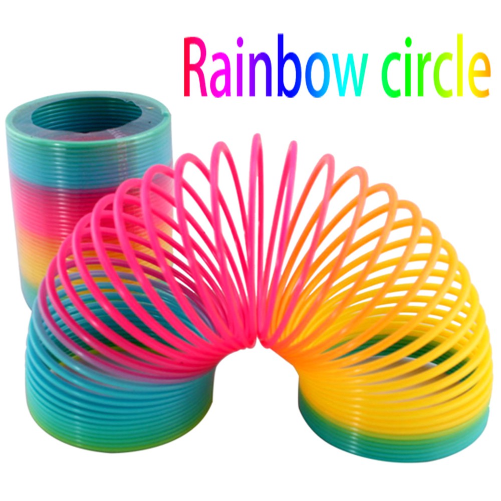 Mini Plastic Slinky Rainbow Spring Classic Toy Colorful Magic Mini