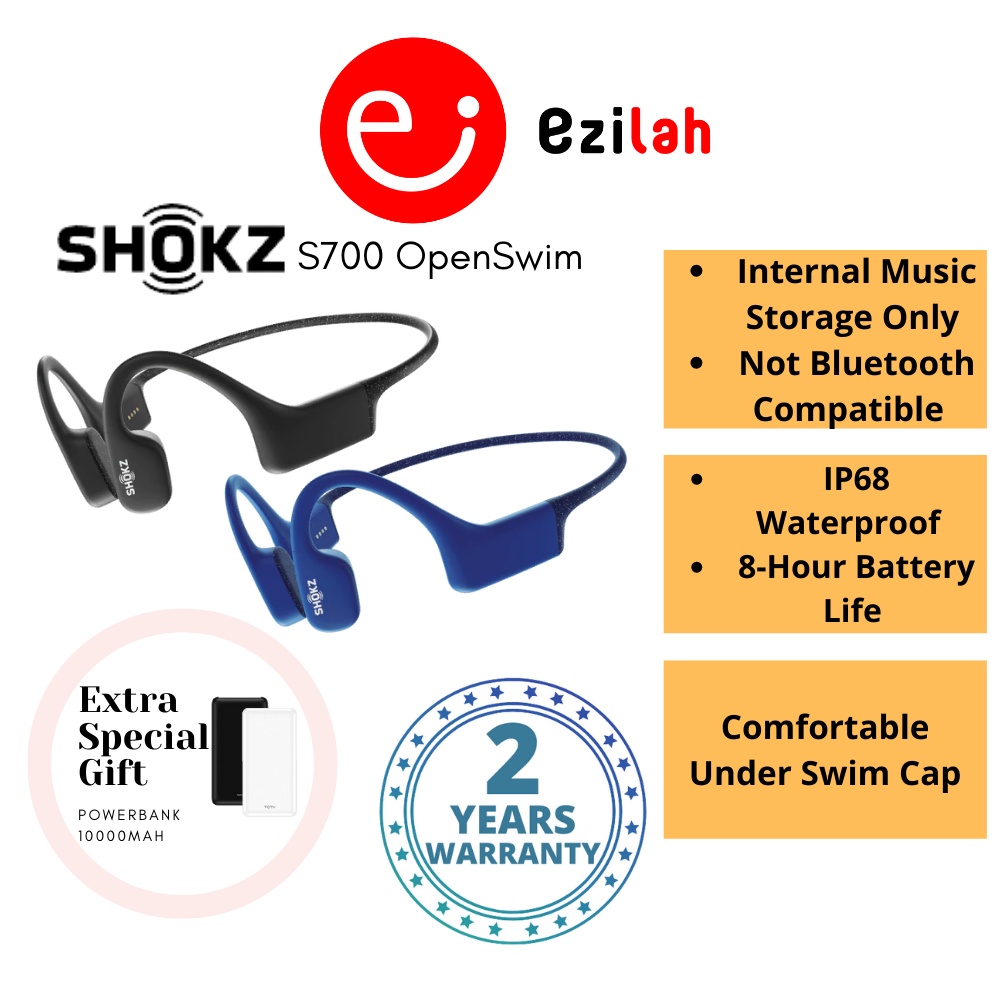 Shokz OpenSwim formerly Xtrainerz Bone Conduction OpenEar MP3 Swimming