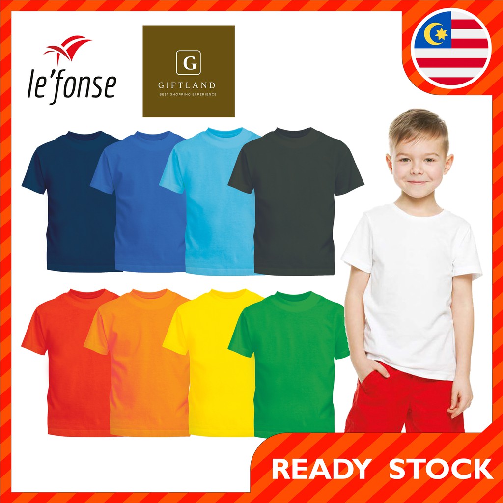 LEFONSE Kids 100 Cotton Round Neck Tshirt Boys Girls