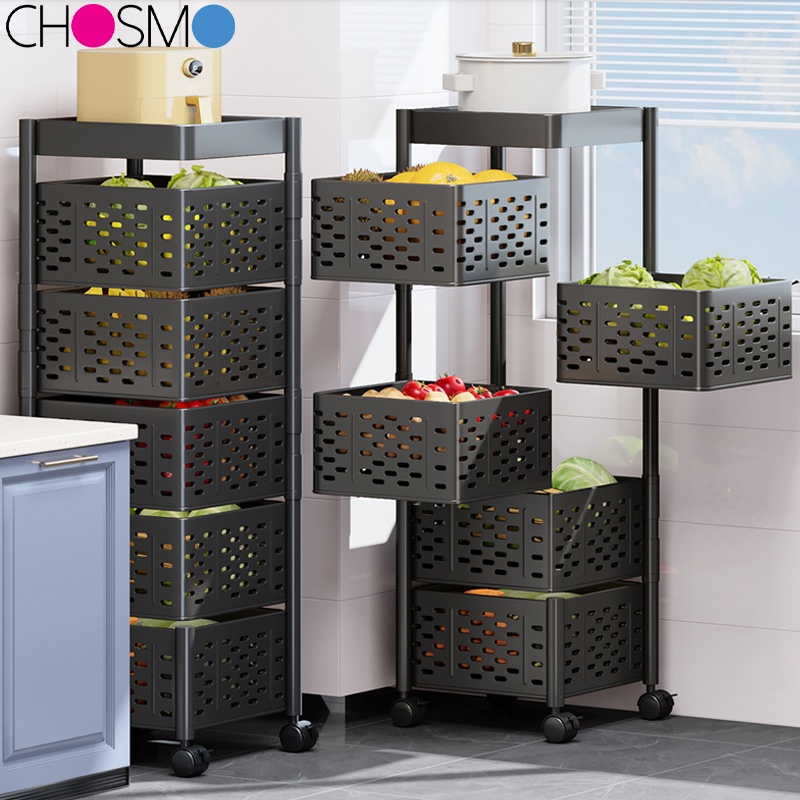 Rotating Rack Stainless Steel Rak Dapur Kitchen Basket Rack Vegetable