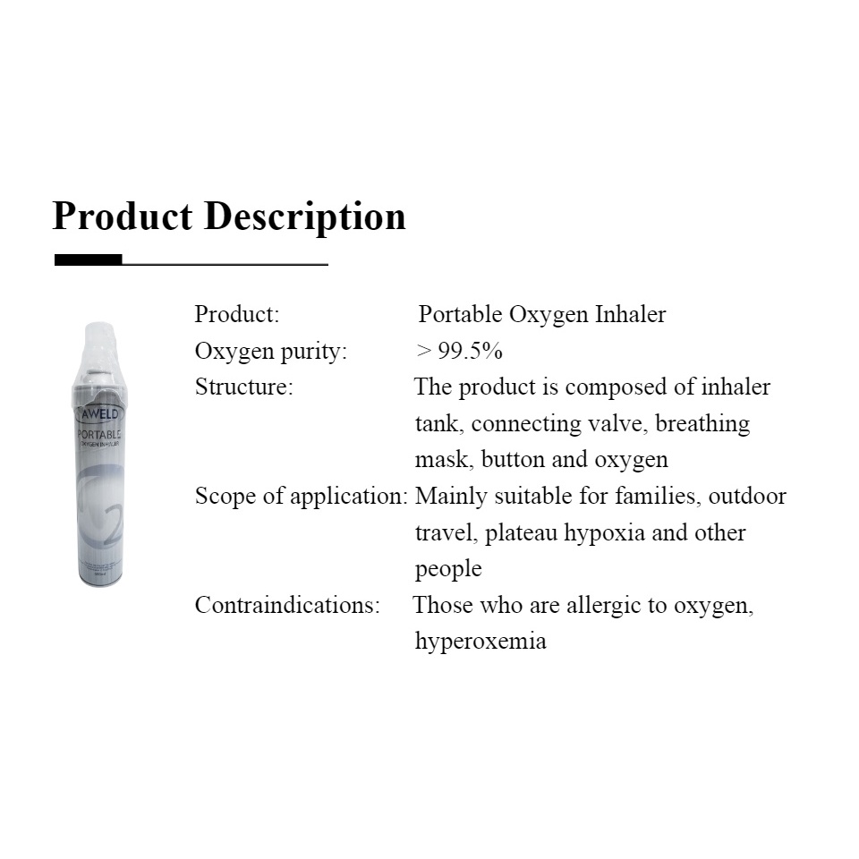 [OXYGEN THERAPY] AWELD Portable Oxygen Inhaler (600mL/bot) Shopee